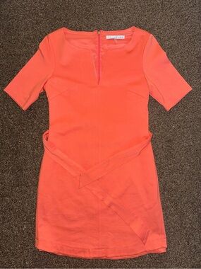 Trina Turk Coral-Orange Short-Sleeve Dress